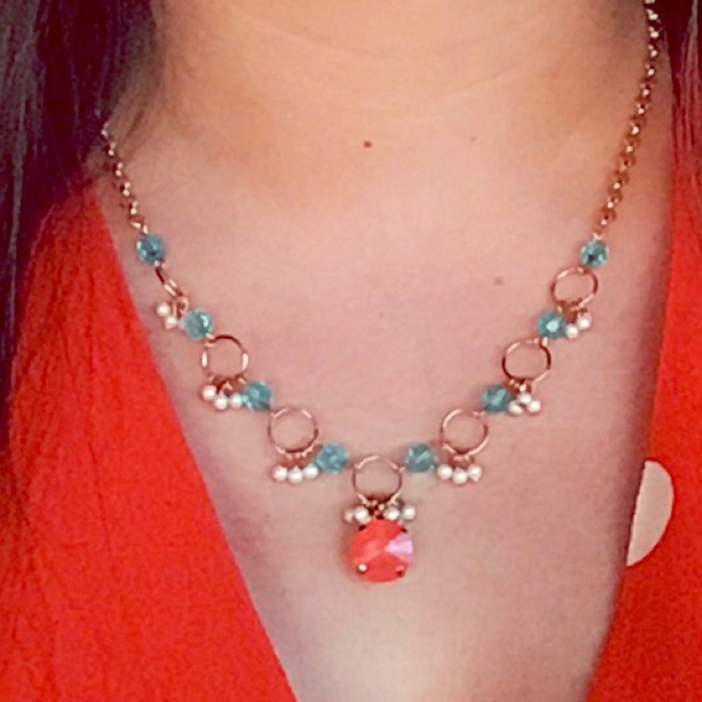 Beautiful Handmade Colorful Swarovski Necklace